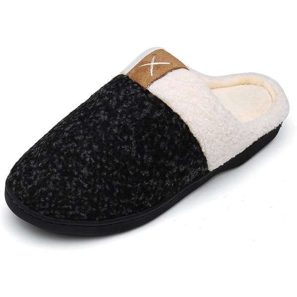 Männstofflor Minnesskum (Svart, 10-11) Komfort Fuzzy Plush Foder