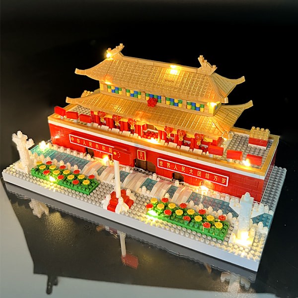 Micro Mini Blocks Tiananmen Set, 2000+ Stycken Klossar, 3D Pussel