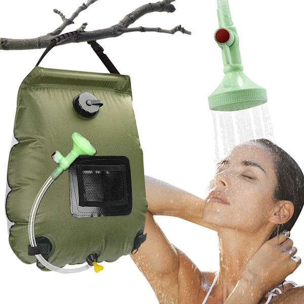 Solarduschväska Camping, 15L Bärbar Solarduschväska, Sol-