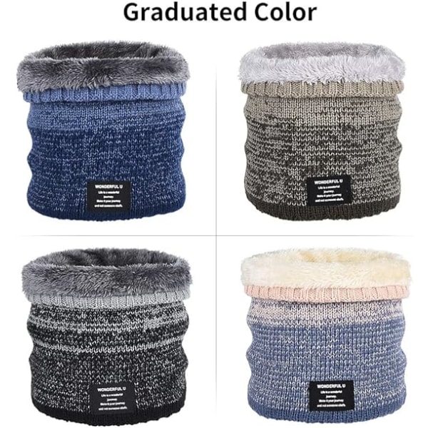 Vinter Fleece Halsvärmare - Termisk Halskrage Varm Stickad