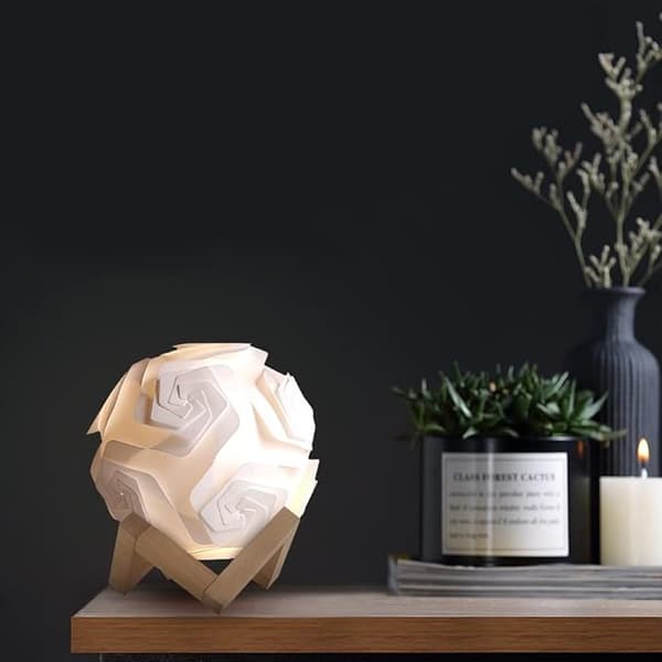 USB Plastik DIY Puslespil Samling Natlys Bordlampe med Træ