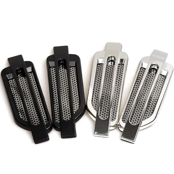 2x Elektroplate Bil Luftstrøm Fender Side Mesh Ventilasjonsdekorasjon