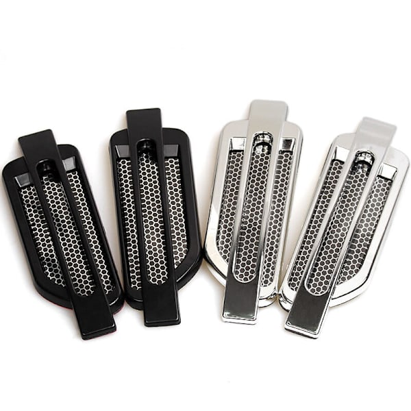 2x Sorte Bil Luftstrøms Fender Side Mesh Vent Dekorationssticker Ca