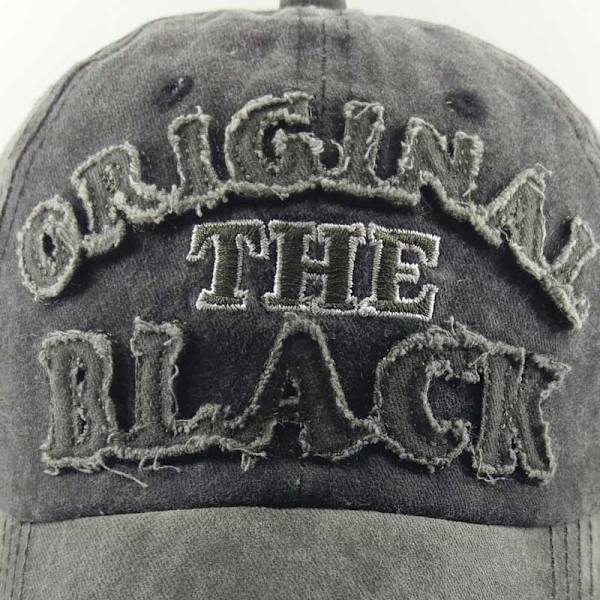 Original sort broderet baseballkasket bomuld and duck tongue hat ou