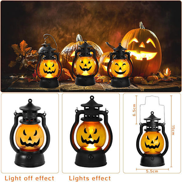 3 kpl Halloween-lastuja lapsille, LED-kurpitsalyhty, Halloween DXGHC