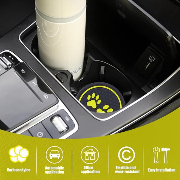 4 stk. Hundefot-Bilcoaster, Bilkoppholder-coaster, Silikon Anti