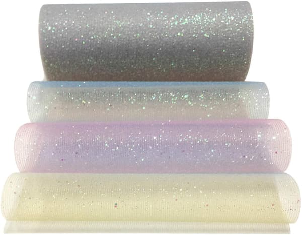 10 Yards Regnbue Gradient Sequins Tulle Stof Bånd Rulle til DXGHC