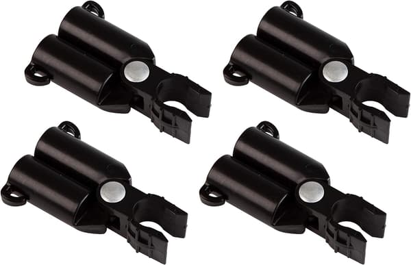 Sett med 4 koblinger for staker - Diameter: 11 mm - Svart