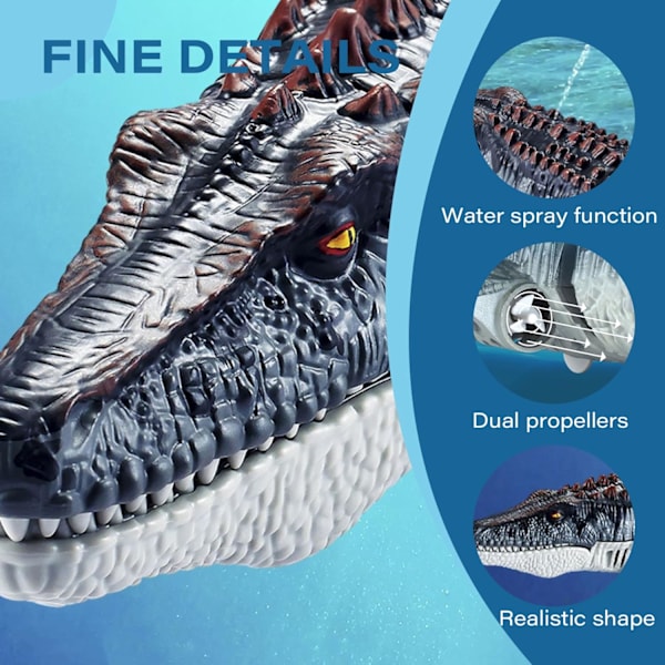 1 set Mosasaurus dinosaurie leksaker, uppgradera fjärrkontroll vattenleksak, poolleksaker för barn i åldrarna 4-8, RC Dino med ljus och spr