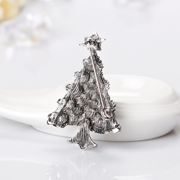 2 stk. Mode Juletræ Brosche, Legering Rhinestone Brosche Tilbehør