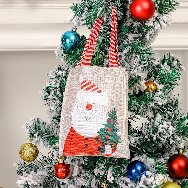 2 Julegaveposer Julenissen Snømann Tote Bag Gavefestdekorasjon