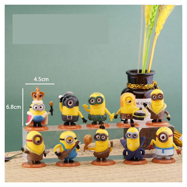 10 kpl PVC Mini söpö hahmo lelu syntymäpäivälahja Minions mallit kakku sisustus