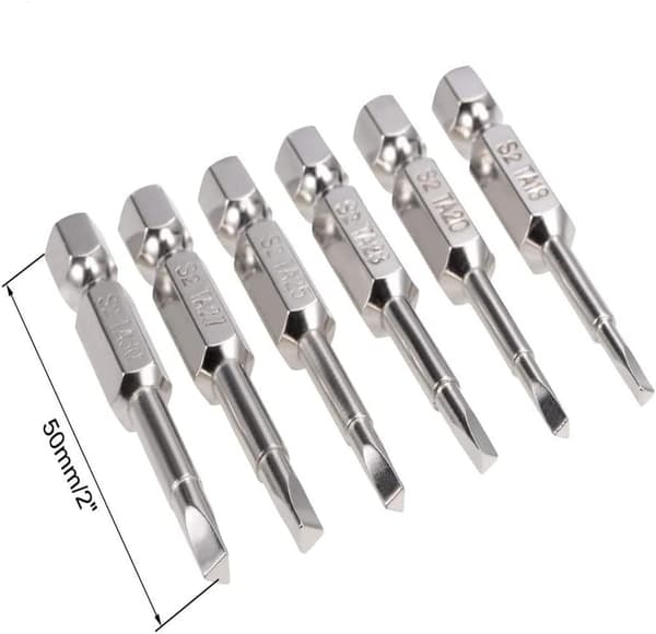 6 stk 50 mm 1/4 Hex Skaft Magnetiske Trekant Hode Skrutrekker Bits Sett