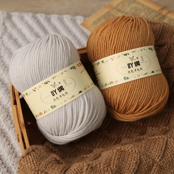 6 stk kjemmet bomullsgarn fra DIY Yarn C