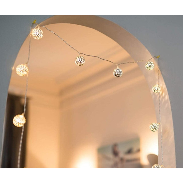 Marocko LED-ljusslingor - 6 meter total längd 40 varmvita LED-lampor