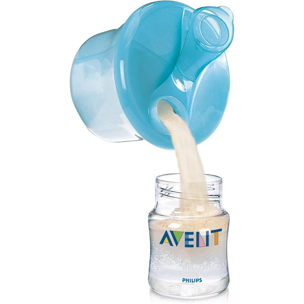 Blå mælkepulverdispenser