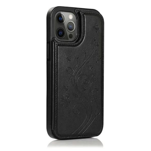 iPhone 15 Stødsikkert Etui Kortholder 3-RUMS Flippr V2 Flippr Rosaguld Sort