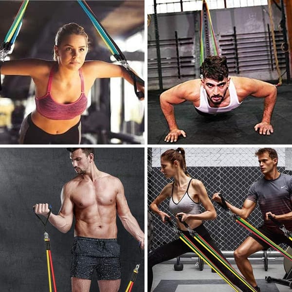 Fitness Modstandsbånd, [Sæt af 5] Elastisk Hjemme Bodybuilding Ba