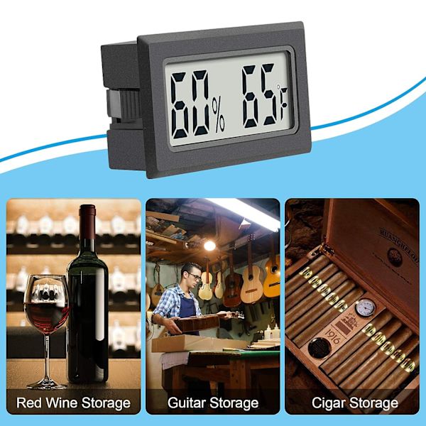4-pack Reptiltermometer Mini Digital Fuktighet Temperatur M