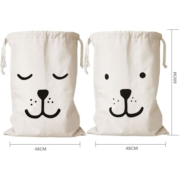 2-pack Tvättsäck Stor Canvas Tvättsäck med dragsko Stor DXGHC