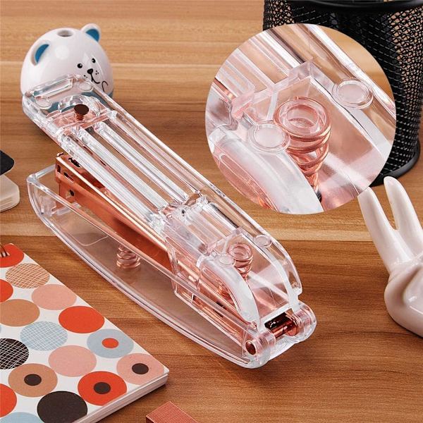 Kontorhefteapparat, Klar Spring Kontorhefteapparat med Roségull Hefte