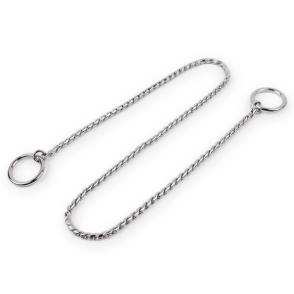 Solid Chrome Snake Hund Stainless Metal Kjede, Hundesport Trenings Le