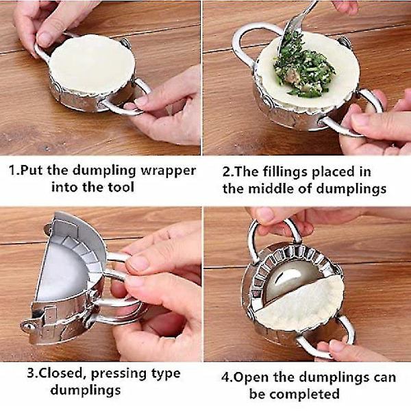 2 st Rostfritt Stål Ravioli Dumpling Maker Forma Och Skärare