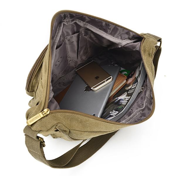 Retro En axel Crossbody Väska Herrar Crossbody Canvas Väska Tr