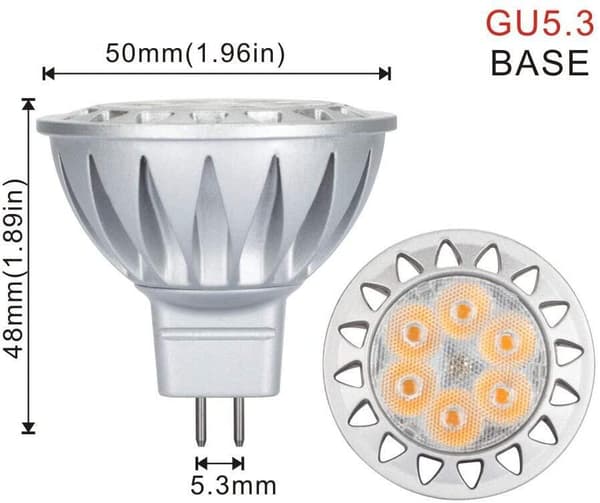 MR16 7W GU5.3 LED-pæreerstatning 50W-75W Halogen Ekvivalent, 2700K