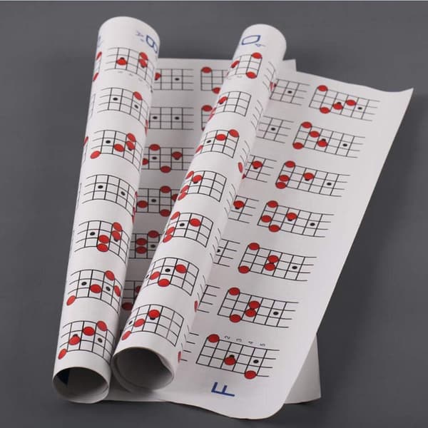 1 st Mandolinackordsdiagram, Hållbart Ackordsövningsdiagram Mandolinackordsdiagram för vägledning, 21*28cm