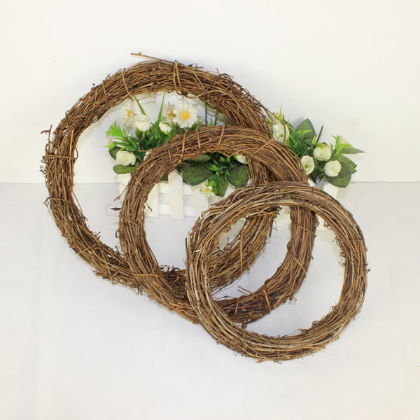 3 stk Juleranker Naturtre Håndverk Rattan Ring Vevd