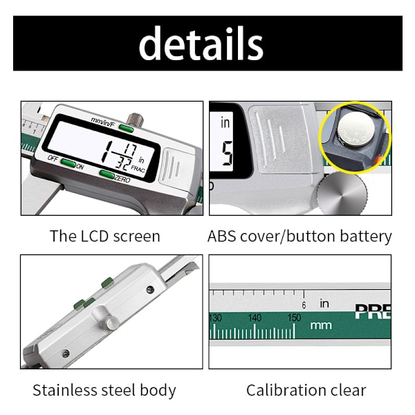 Skyvemåler, Digital Mikrometer Skyvemåler, Vernier