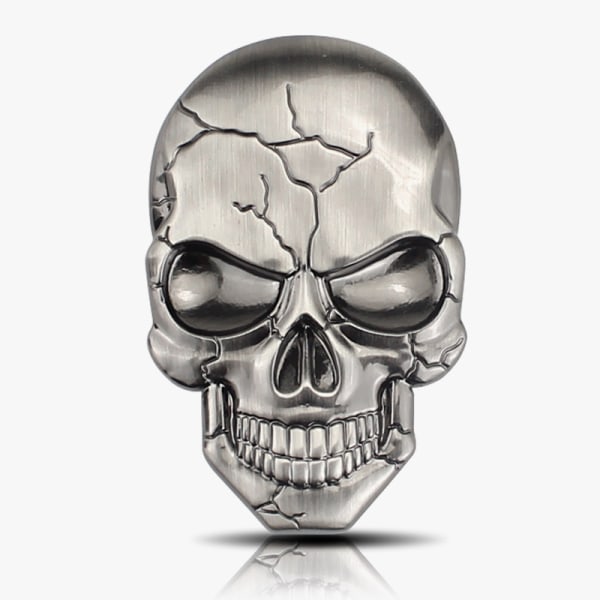 3D metall hodeskalle klistremerke for bil og telefon, Demon metall skallehode