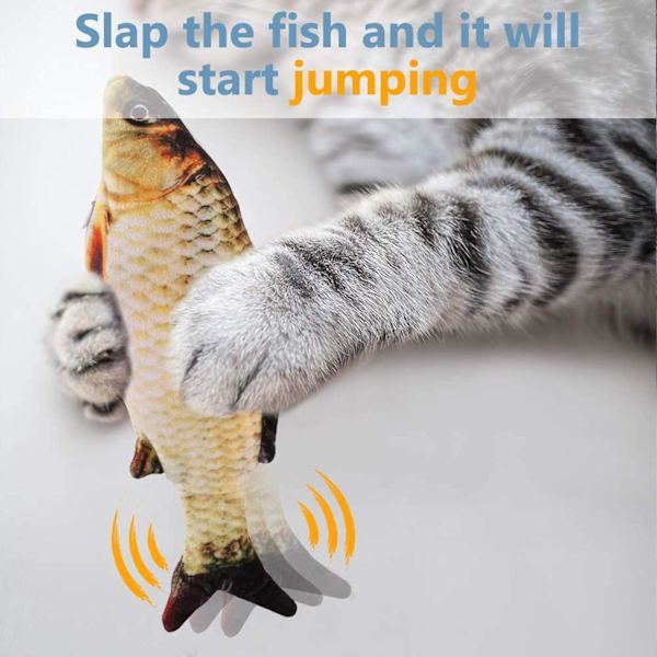 Fiskleksak för Katter, Kattfiskleksak som Rör sig, Elektrisk Fiskleksak med