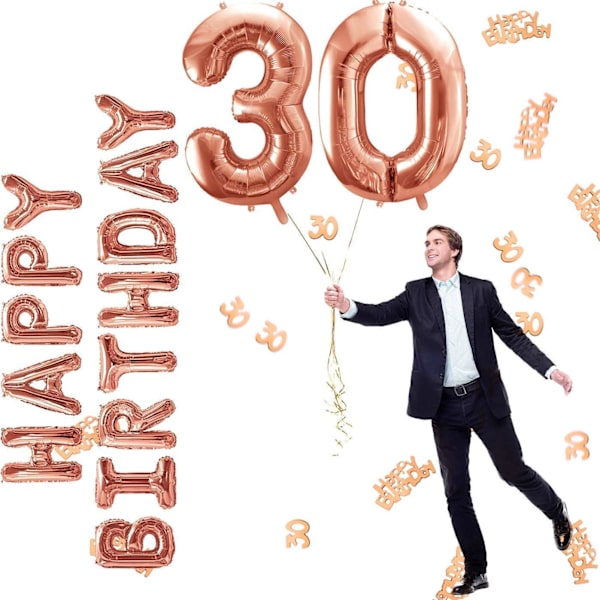 30 års fødselsdag pynt, frynseforhæng, Happy Birthday banner