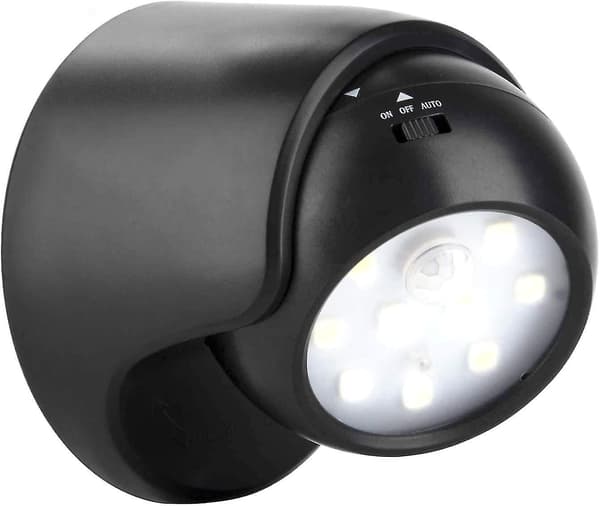 360 graders roterende LED-sensorlampe med infrarød bevegelsessensor