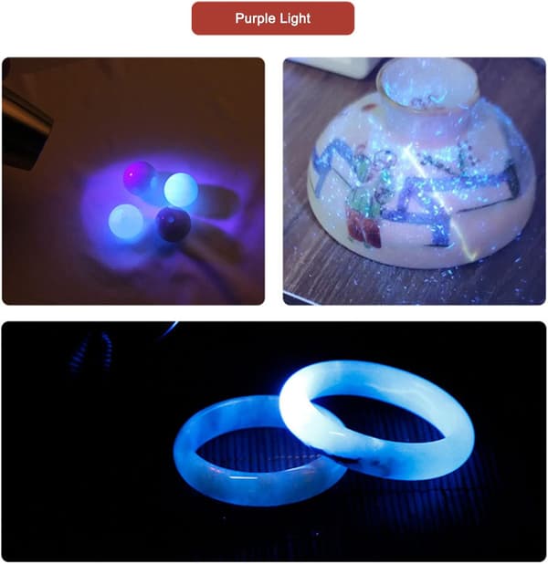 UV LED Ficklampa, Jade Ädelstensidentifieringslampor, Vit, Ye