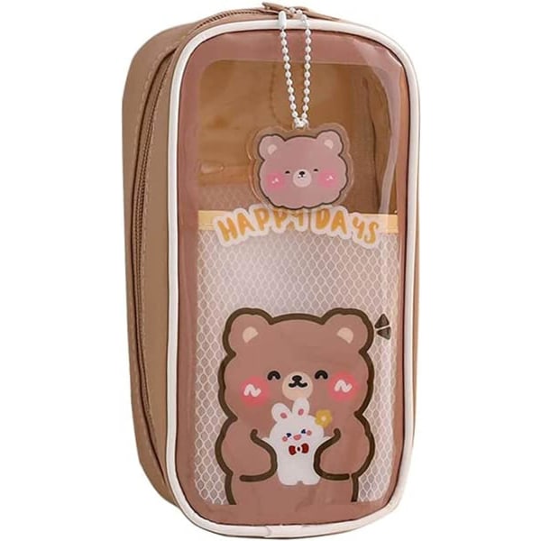 Stor Kapacitet Bärbar Kawaii Hängande Transparent Pennafodral