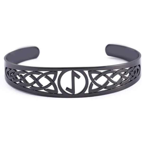 Norse Viking Armband i rostfritt stål 24 Runes Hollow Design Brac