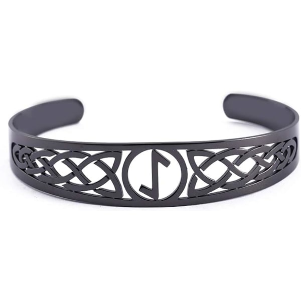 Norse Viking Armbånd i Rustfrit Stål med 24 Runer Hul Design