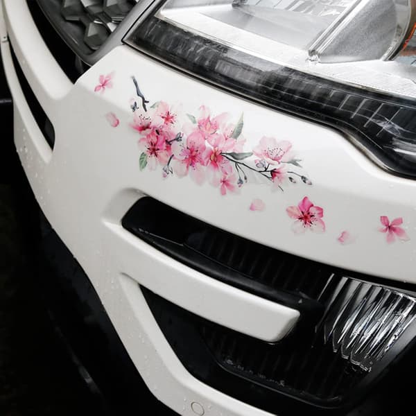 Kirsebærblomst Vinyl Bilsticker, Ridse Dækning Pink Blomst Bumpe