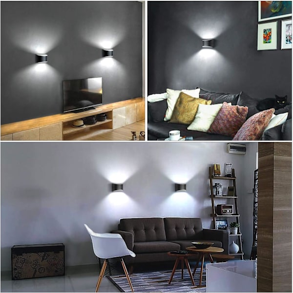Justerbar LED væglampe Sort 7W Moderne væglampe Armatur