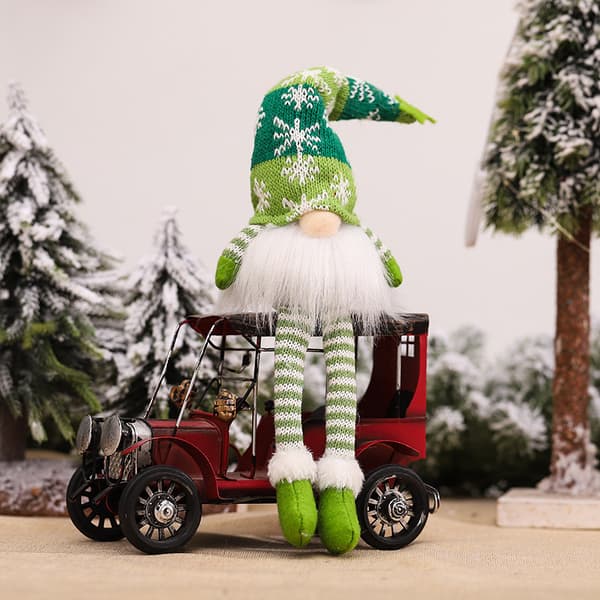 Ljuslykta Jultomte docka Rudolph ansiktslös docka dvärg goblin, grå