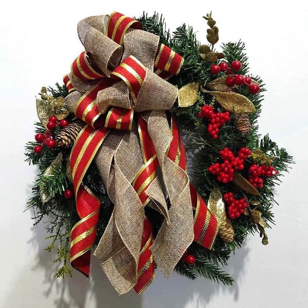 Ny julekrans DIY-anheng Festlig Teng-stripe julepynt