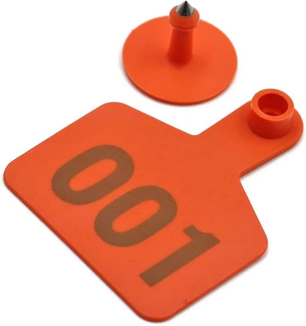 100 st Öronmärken för Get, Gris, Ko, Kalv, Gård, Orange DXGHC