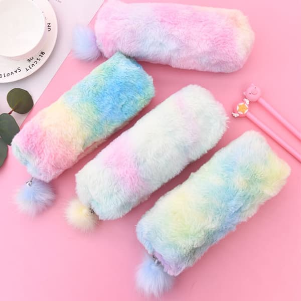 2 Stykker Gradient Plys Blyantsæt Piger Plys Legetøj Organizer
