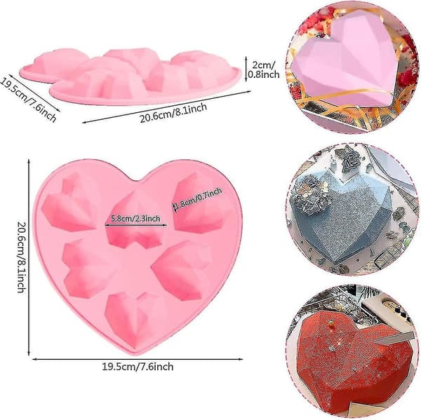 2 Silikonformar, 6-håls 3D S Silikonform, kompatibel med DXGHC