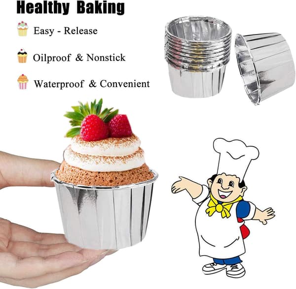 50 stycken aluminiumfolie bakformar, muffinsformar, mini muffins