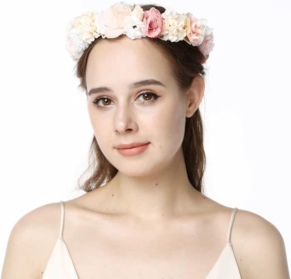 Hårbånd med blomster for damer, blomsterkrone, hårkrone, boho-bryllup