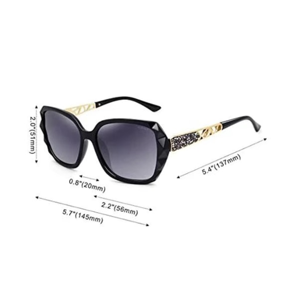 UV-skyddande solglasögon för damer Överdimensionerade polariserade solglasögon DXGHC